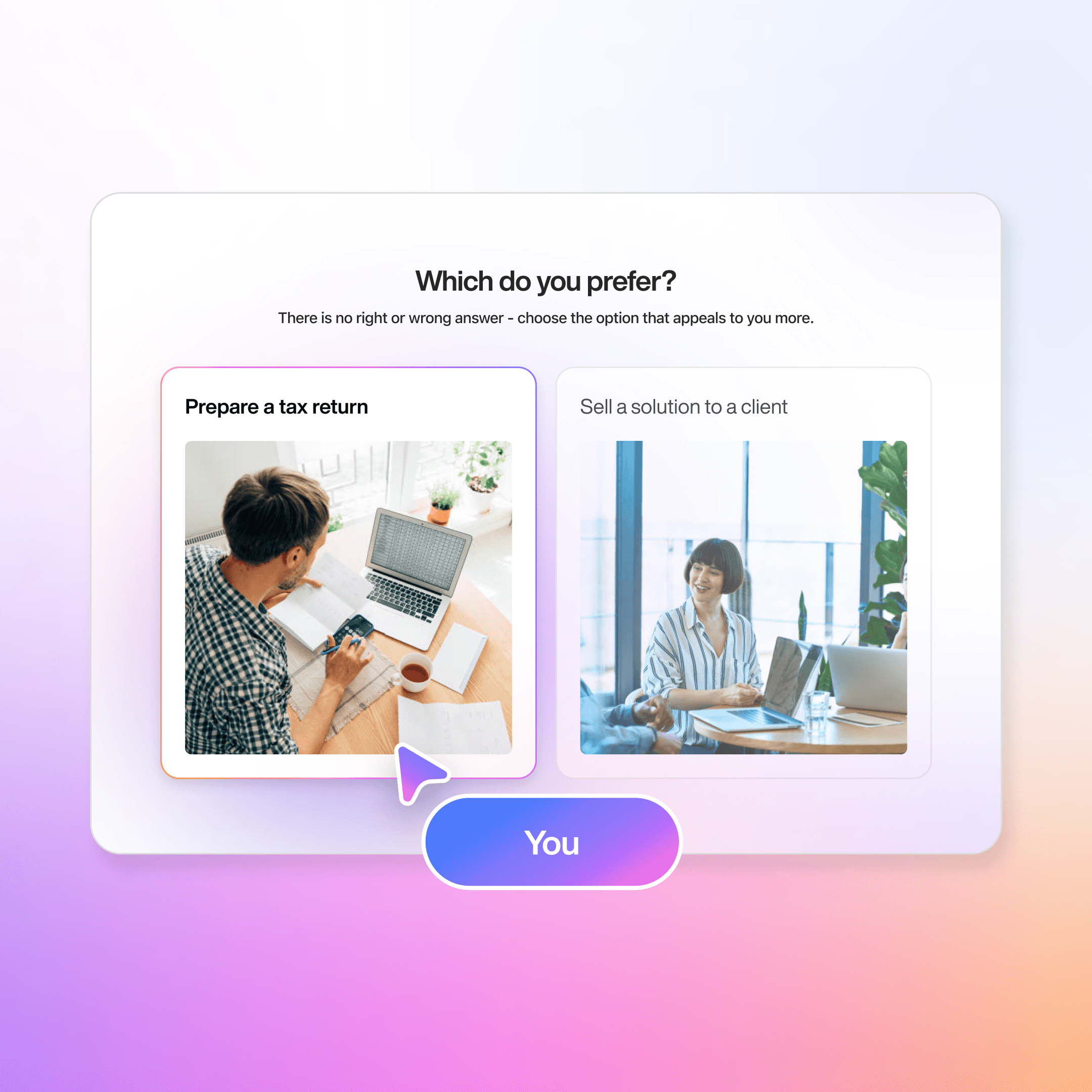 Scenario-based, not a knowledge quiz